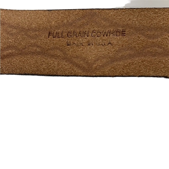 Vintage Cowhide Brown Tooled Leather Cowgirl Belt - Picture 4 of 9